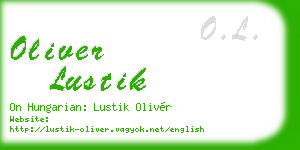oliver lustik business card